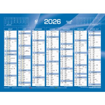 QUO VADIS Calendrier de banque bleu, 430 x 335 mm, 2026