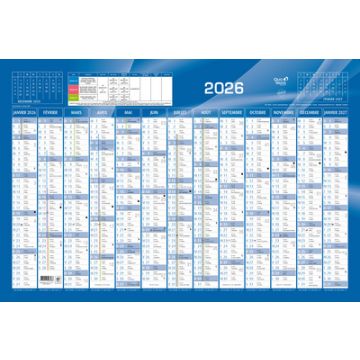 QUO VADIS Calendrier, 650 x 430 mm horizontal, bleu, 2026 x10 QUO VADIS Calendrier, 650 x 430 mm horizontal, bleu, 2026 x10