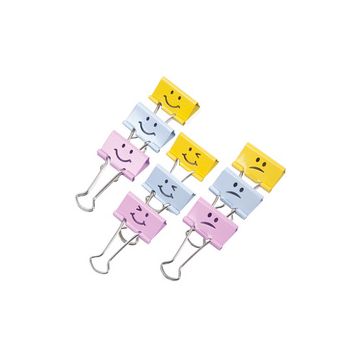 RAPESCO Pince double clip, (L)19 mm, jaune, émoticône