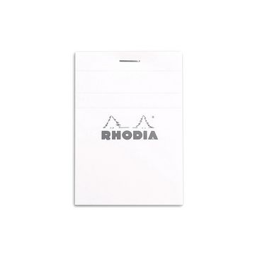 RHODIA Bloc agrafé No. 11, format A7, quadrillé 5x5, blanc RHODIA Bloc agrafé No. 11, format A7, quadrillé 5x5, blanc