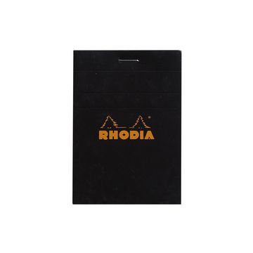 RHODIA Bloc agrafé No. 11, format A7, quadrillé 5x5, noir