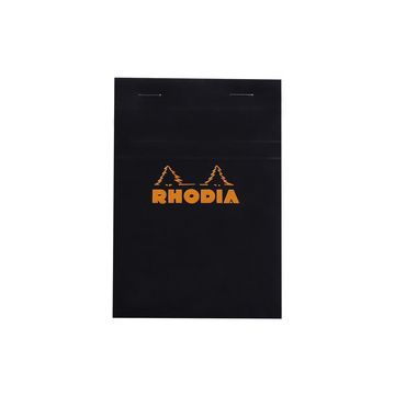 RHODIA Bloc agrafé No. 13, format A6, quadrillé 5x5, noir