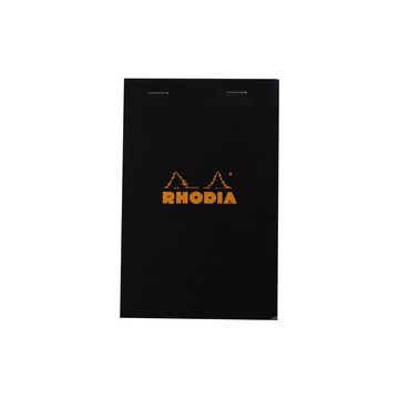 RHODIA Bloc agrafé No. 14, 110 x 170, quadrillé 5x5, noir