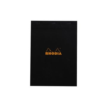 RHODIA Bloc agrafé No. 18, format A4, quadrillé 5x5, noir