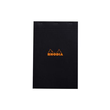 RHODIA Bloc agrafé No. 19, format A4+, quadrillé 5x5, noir