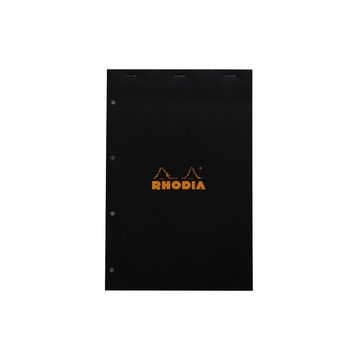 RHODIA Bloc agrafé No. 20, format A4+, quadrillé 5x5, noir