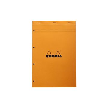 RHODIA Bloc agrafé No. 20, format A4+, quadrillé 5x5, orange