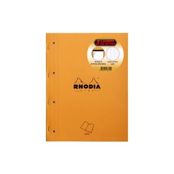 RHODIA Bloc de cours, format A4, quadrillé, orange, lot de 3