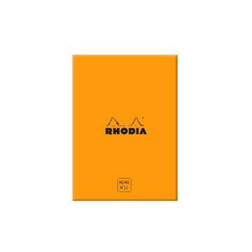 RHODIA Bloc mémo No. 11, 85 x 115 mm, ligné, orange