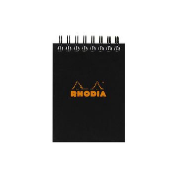 RHODIA Bloc spiralé No. 11, A7, quadrillé 5x5, noir