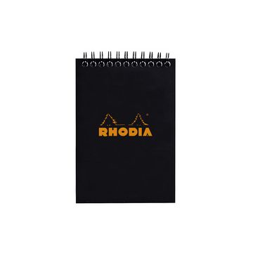 RHODIA Bloc spiralé No. 13, format A6, quadrillé 5x5, noir