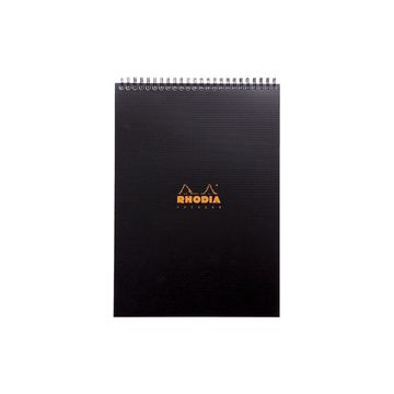 RHODIA Bloc spiralé Notepad, A4, quadrillé 5x5, noir