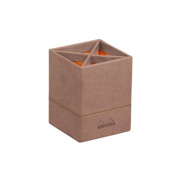 RHODIA Pot à crayons, en similicuir, bois de rose