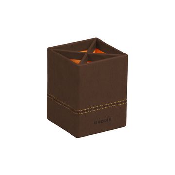 RHODIA Pot à crayons, en similicuir, bronze