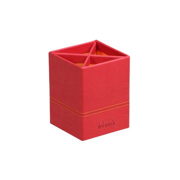 RHODIA Pot à crayons, en similicuir, coquelicot