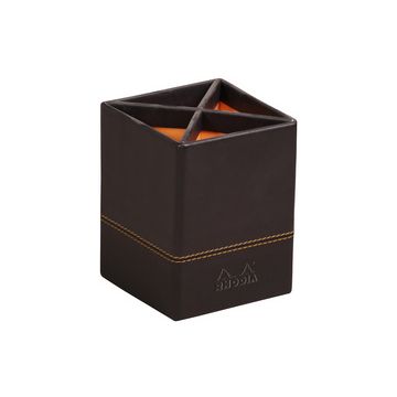 RHODIA Pot à crayons, en similicuir, noir