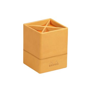 RHODIA Pot à crayons, en similicuir, orange