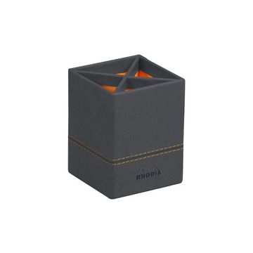RHODIA Pot à crayons, en similicuir, titane