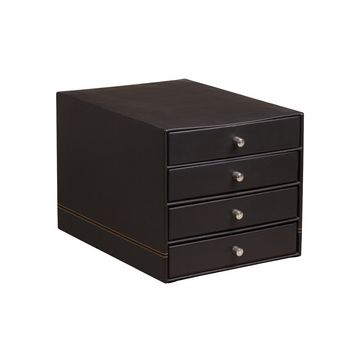 RHODIA Trieur 4 tiroirs, en simili cuir, noir