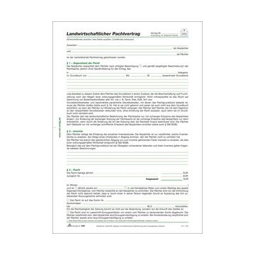 RNK Verlag Landwirtschaftlicher Pachtvertrag, 4-seitig x10