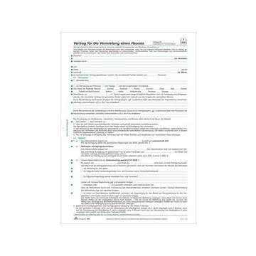 RNK Verlag Vordruck "Vertrag zur Vermietung eines Hauses"