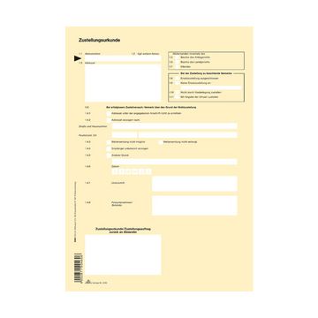 RNK Verlag Vordruck "Zustellungsurkunde", DIN A4