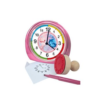 ROTH Kinderwecker & Stempel-Set "Delfine", rosa