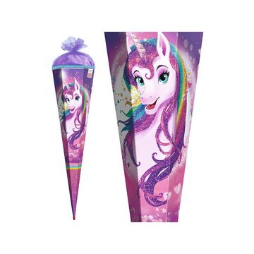 ROTH Schultüte "Einhornportrait", eckig, 850 mm, mit Effekt