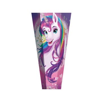 ROTH Schultüte "Einhornportrait, rund, 700 mm, Glitter