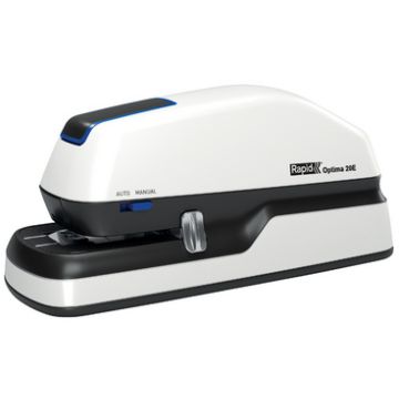 Rapid Agrafeuse électrique Optima 20E, blanc/gris/bleu