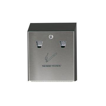 Rubbermaid Cendrier mural Smockers' Station, noir / argent