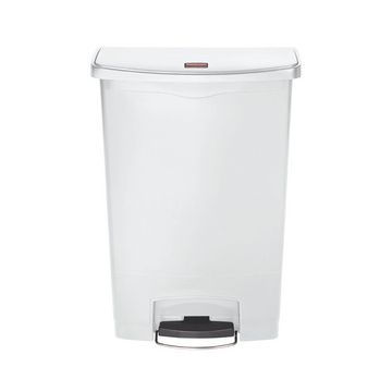 Rubbermaid Collecteur à pédale Slim Jim, 90 litres, blanc