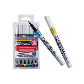 SAKURA Marqueur permanent Pen-Touch Fin, étui de 6