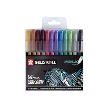 SAKURA Stylo roller encre gel Gelly Roll Metallic étui de 12