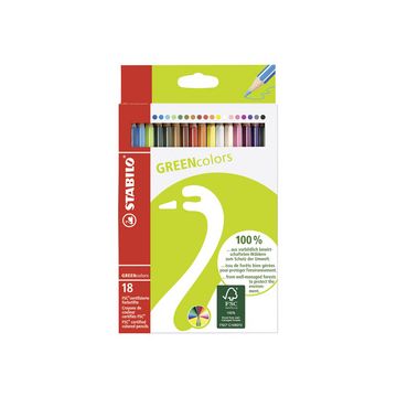 STABILO Crayon de couleur GREENcolors, étui carton de 18