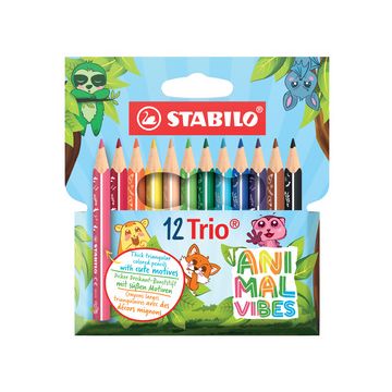 STABILO Crayon de couleur Trio Animal Vibes, étui de 12