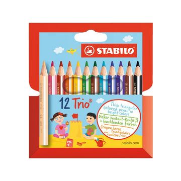 STABILO Crayon de couleur triangulaire Trio épais, court