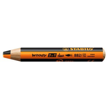 STABILO Crayon multi-talents woody 3en1 duo, orange/noir