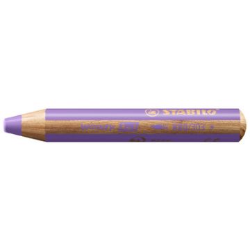 STABILO Crayon multi-talents woody 3en1, rond, mauve pastel