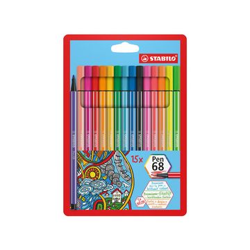 STABILO Feutre Pen 68, étui en carton de 15