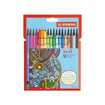 STABILO Feutre Pen 68, étui en carton de 18