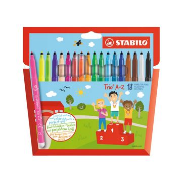STABILO Feutre Trio A-Z, étui en carton de 18