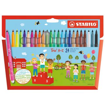 STABILO Feutre Trio A-Z, étui en carton de 24