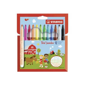 STABILO Feutre Trio Jumbo, étui en carton de 12
