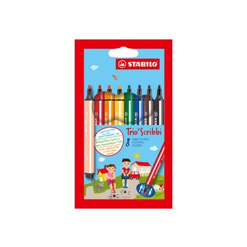 STABILO Feutre Trio Scribbi, étui en carton de 8