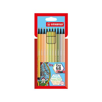STABILO Feutre de coloriage Pen 68, étui carton de 10