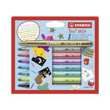 STABILO Feutre de coloriage Trio Deco, étui en carton de 8