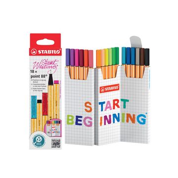 STABILO Feutre fin point 88, set zigzag de 18 pièces