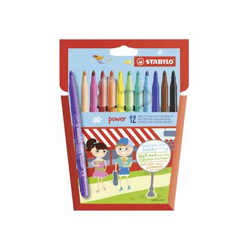 STABILO Feutre power, rond, étui en carton de 12