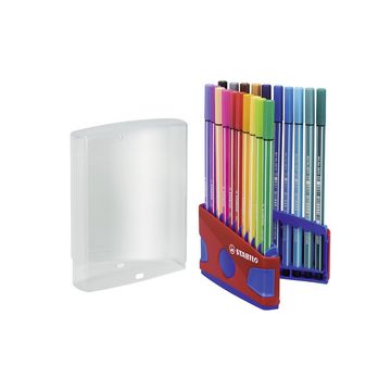 STABILO Stylo feutre Pen 68, ColorParade de 20, gris/bleu